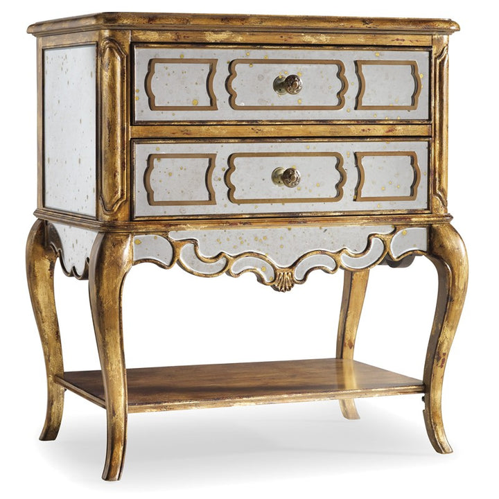 Sanctuary - Mirrored Leg Nightstand - Bling