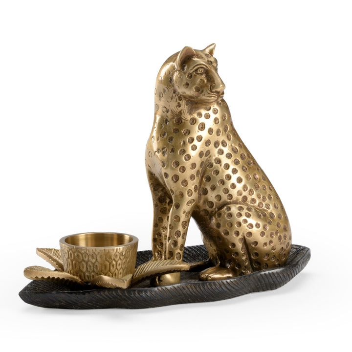 Brass Kat Candlestick