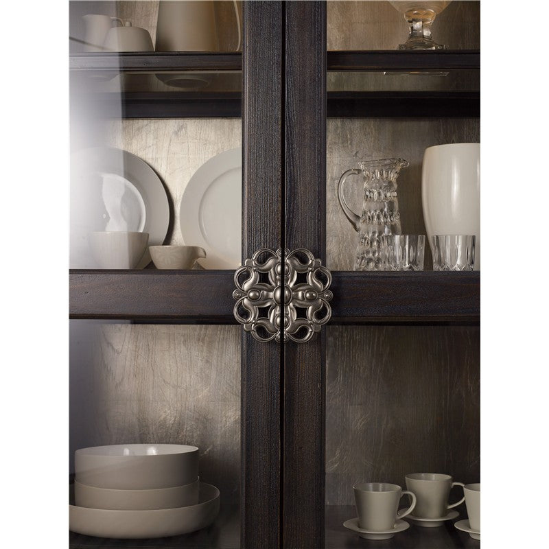 Sanctuary - Glass Bunching Curio - Ebony Antiqued Oak