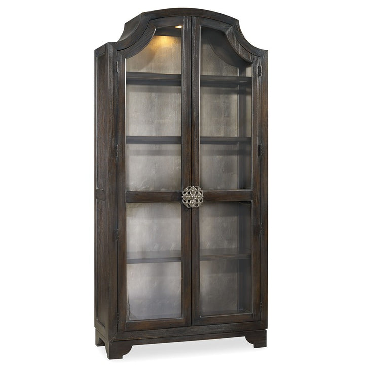 Sanctuary - Glass Bunching Curio - Ebony Antiqued Oak