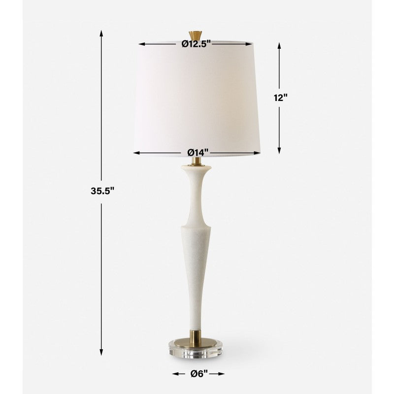 Colette - White Stone Table Lamp