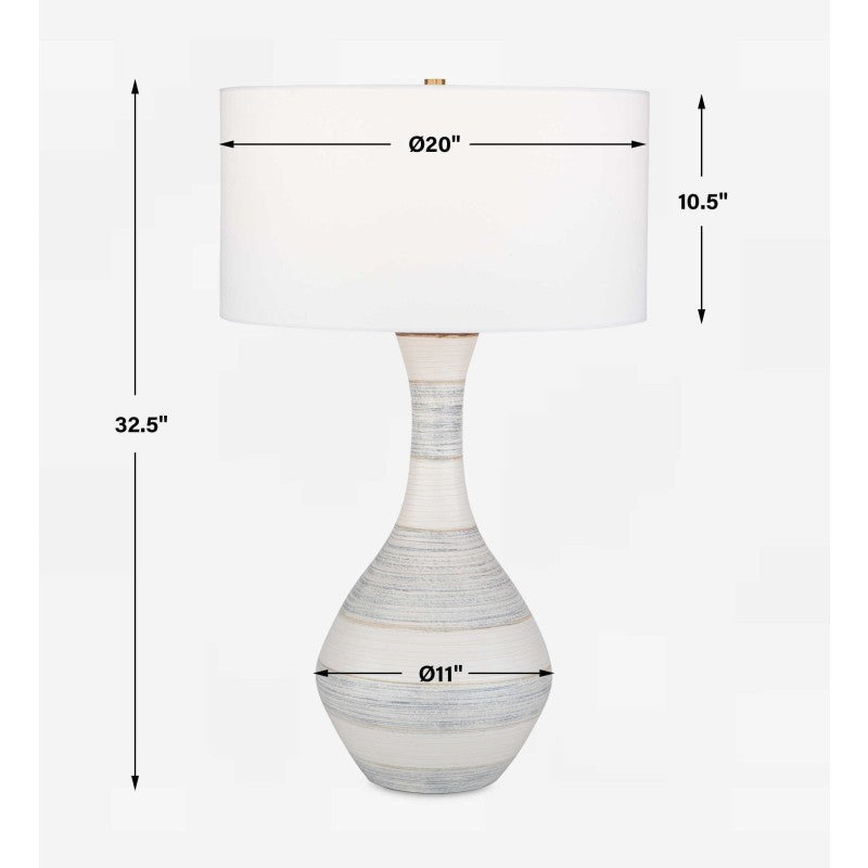 Potter - Table Lamp - Striped Ivory Blue