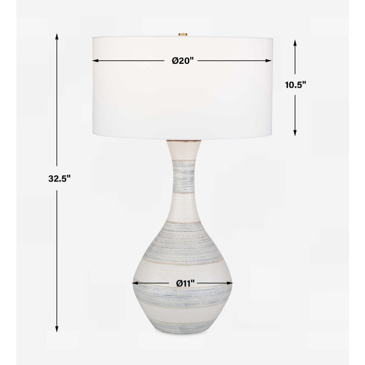 Potter - Table Lamp - Striped Ivory Blue