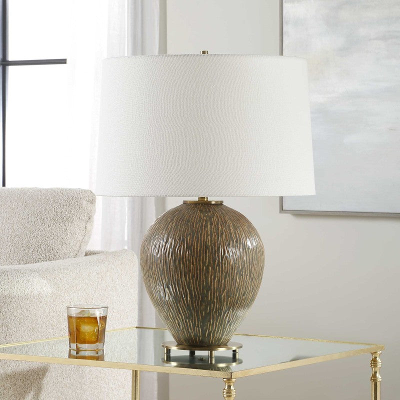 Rya - Ceramic Table Lamp - Brown