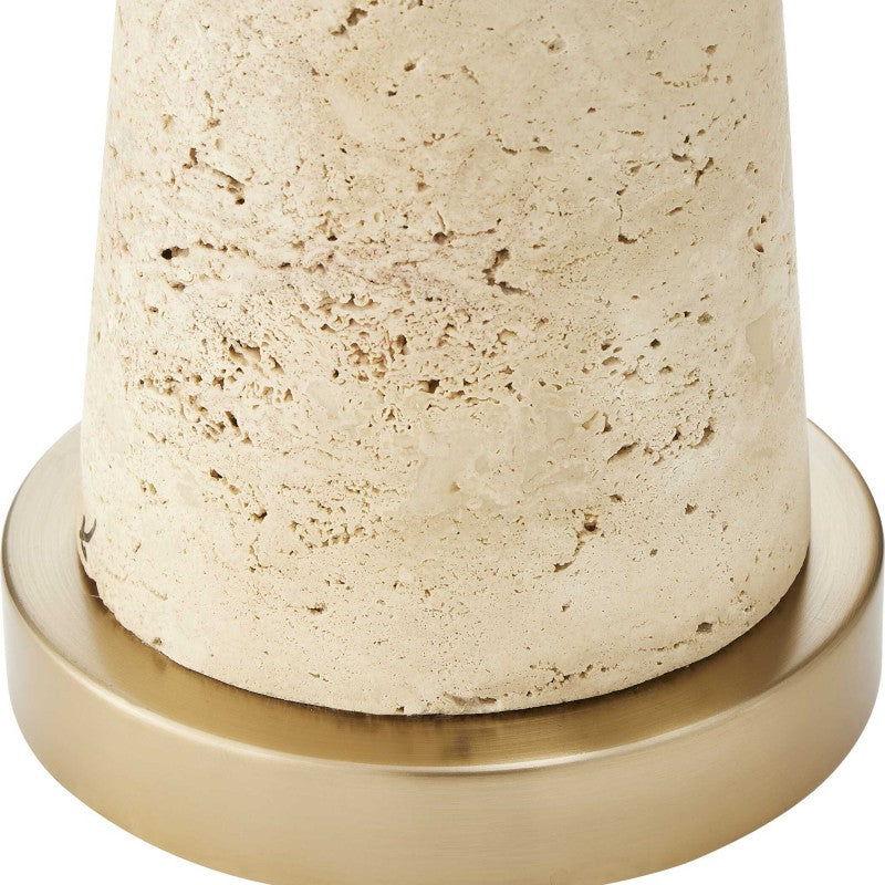 Perkins - Travertine Table Lamp - Brown