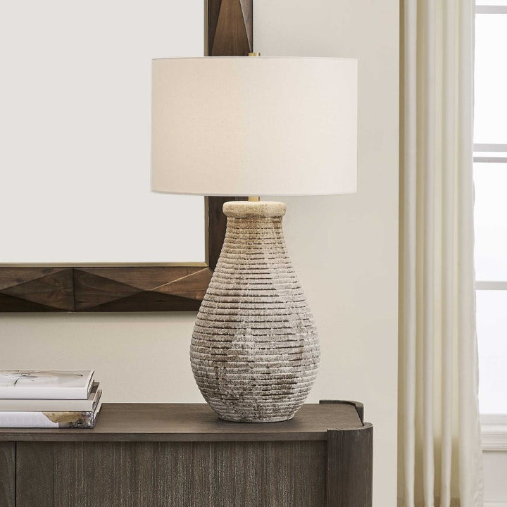 Dorothea - Textured Table Lamp - Brown / Gray