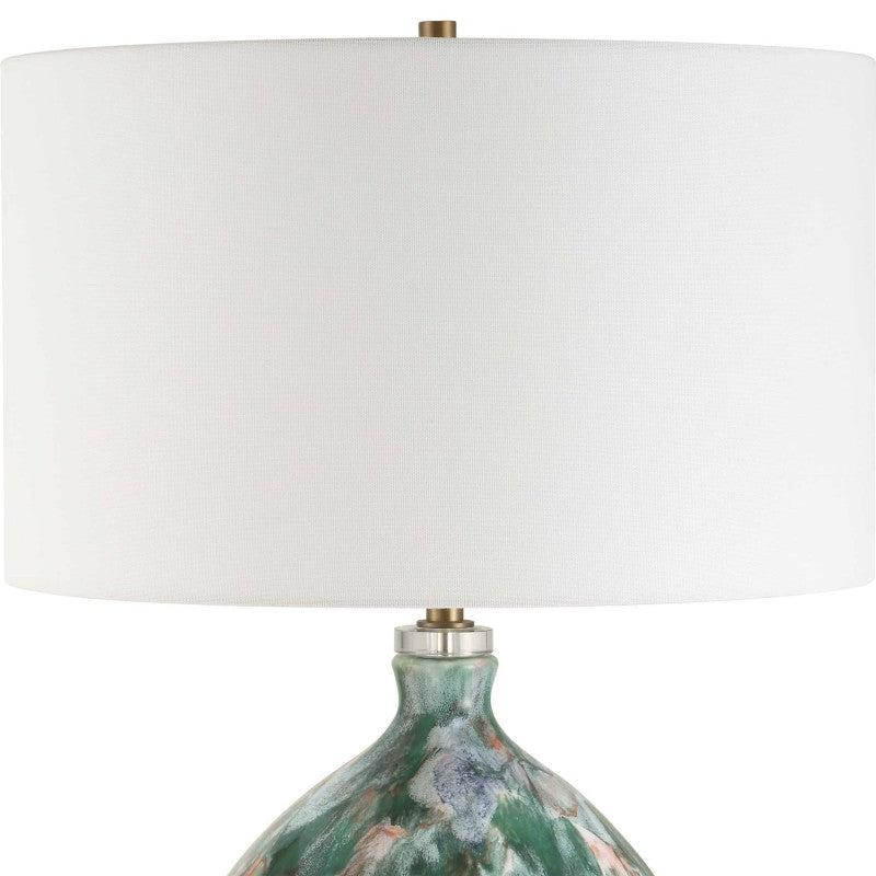 Mihaela - Drip Glaze Table Lamp - Blue / Green