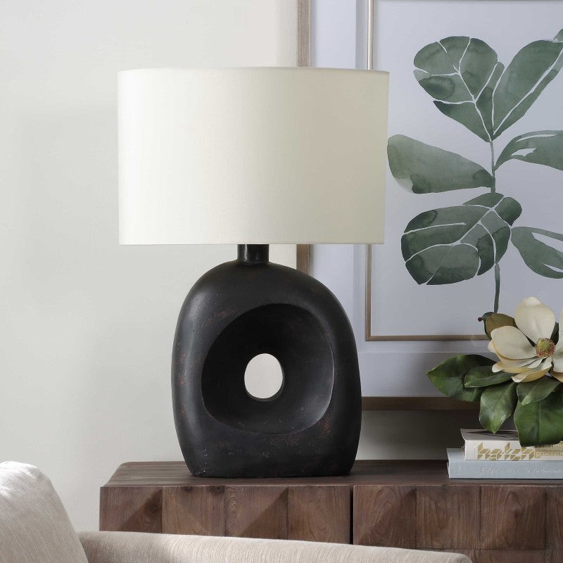 Peephole - Outdoor Bronze Table Lamp - Black