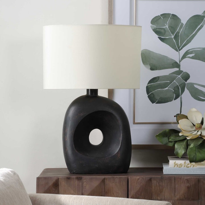 Peephole - Outdoor Bronze Table Lamp - Black