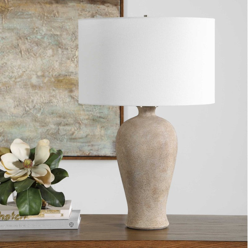 Torres - Textured Ceramic Table Lamp - Brown