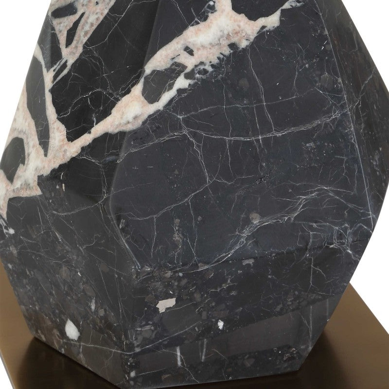 Rowland - Panda Marble Buffet Lamp - Black / Brass