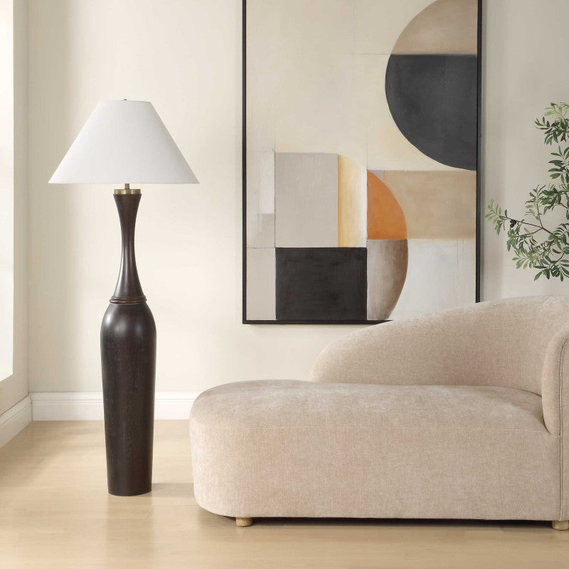 Pravin - Floor Lamp - Dark Wood