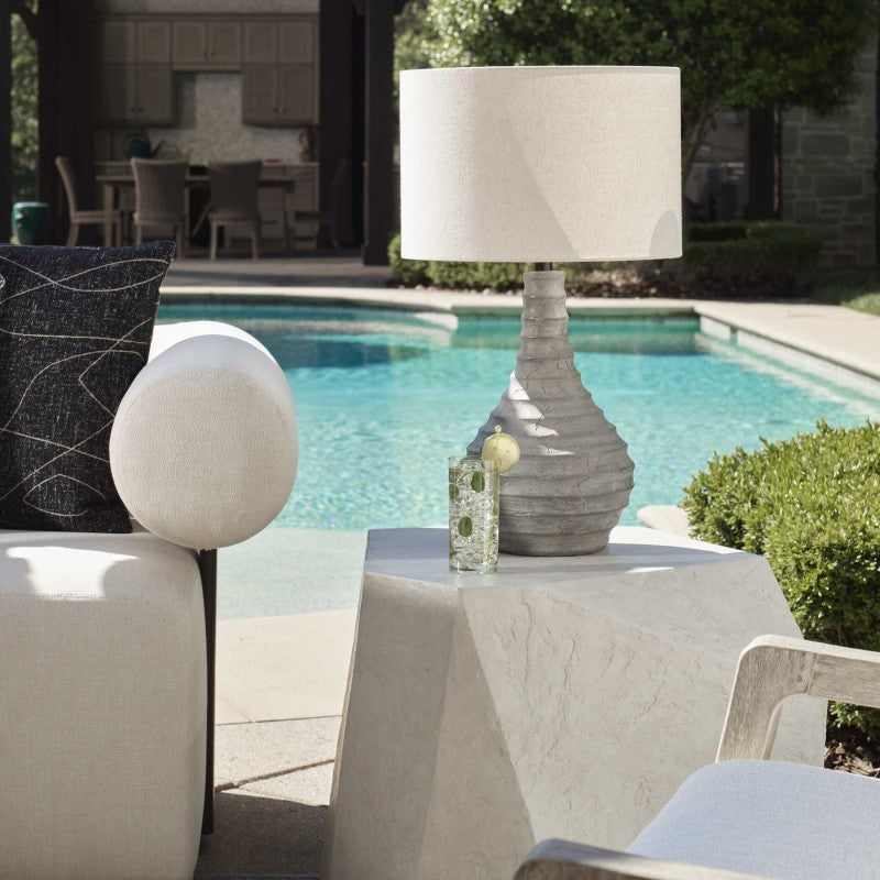 Stratum - Rustic Outdoor Table Lamp - Gray