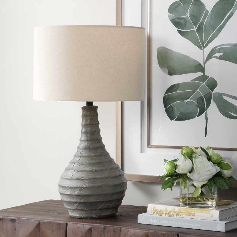 Stratum - Rustic Outdoor Table Lamp - Gray
