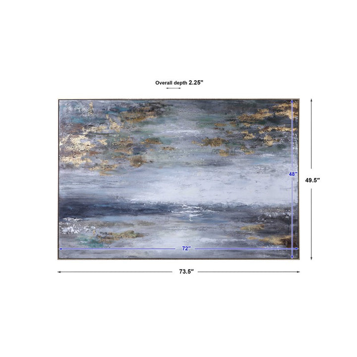 Dawn To Dusk - Hand Painted Art - Blue