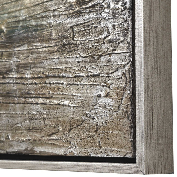 Desert Rain - Hand Painted Abstract Art - Pearl Silver