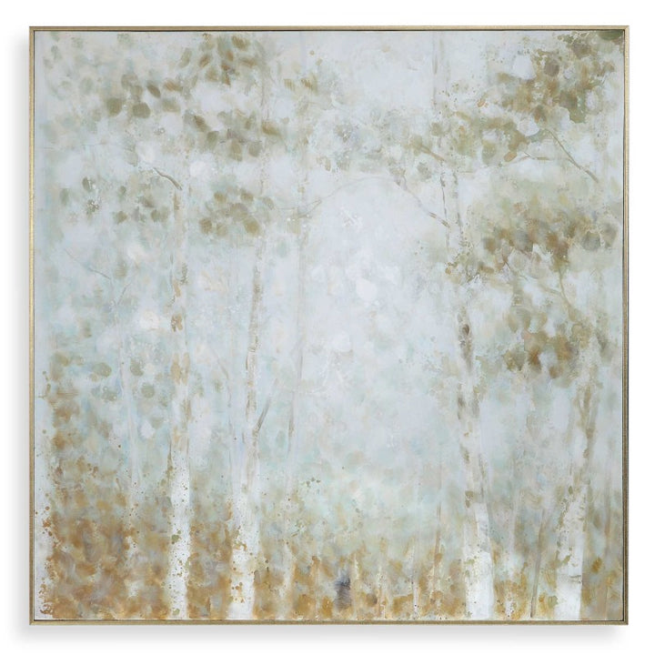 Cotton Woods - Hand Painted Canvas - Light Blue