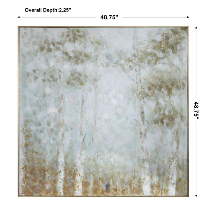 Cotton Woods - Hand Painted Canvas - Light Blue