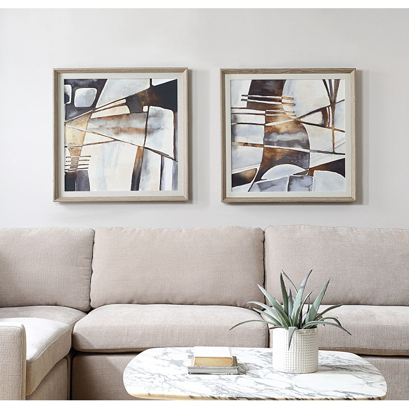 Vetrina - Framed Abstract Prints (Set of 2) - Gray