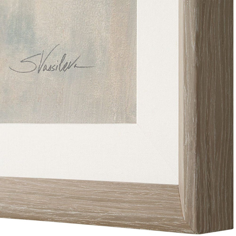 Uphill - Framed Abstract Print - Light Brown