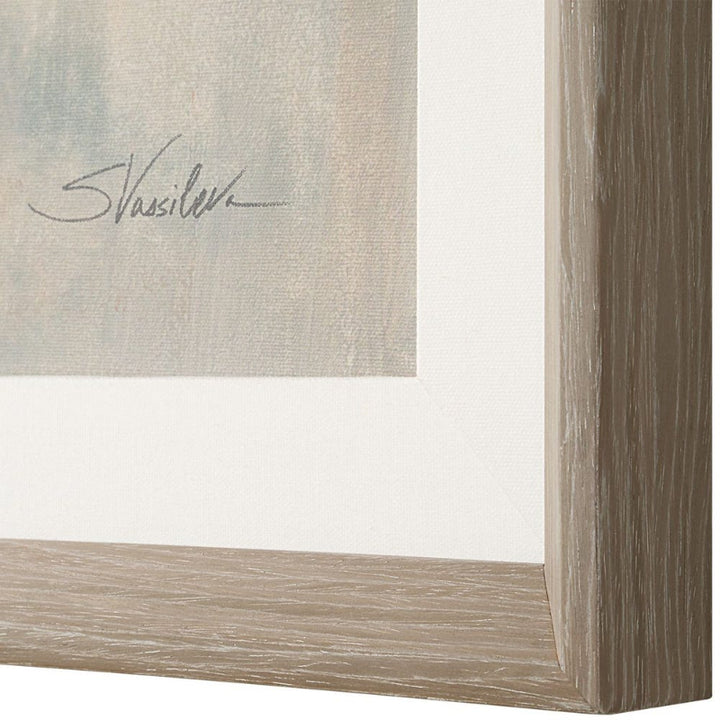 Uphill - Framed Abstract Print - Light Brown