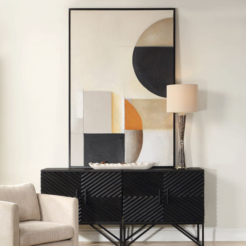 Western Hemisphere - Hand Painted Canvas - Black / Brown / Gray / Orange