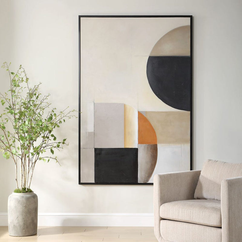 Western Hemisphere - Hand Painted Canvas - Black / Brown / Gray / Orange