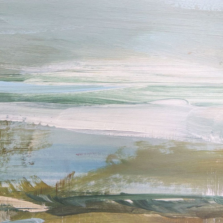 Lush Valley - Framed Canvas - Light Blue