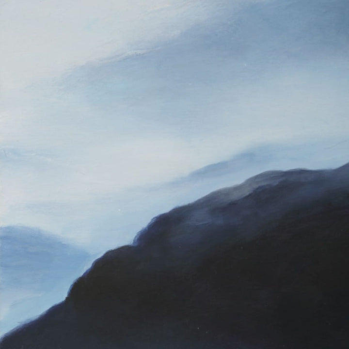 Cold Shoulder - Hand Painted Landscape Art - Black / Blue / Gray / White / Woodtone
