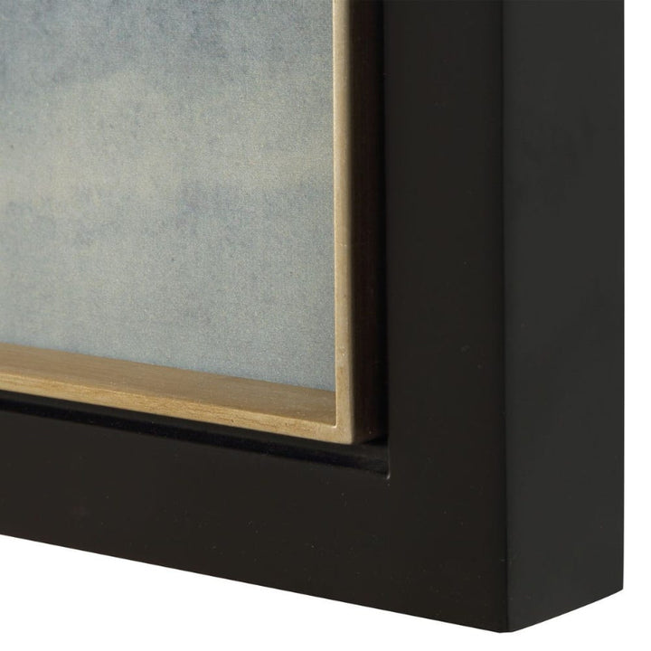 Landslide - Framed Abstract Print - Black / Brass / Gold / Gray / Orange / White / Yellow