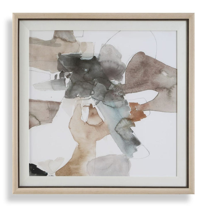 Cohesion - Framed Abstract Print - Black / Blue / Gray / Orange