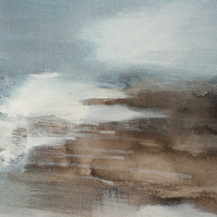 Chasing Blue - Coastal Canvas Art - Blue / Brown / Gray / White