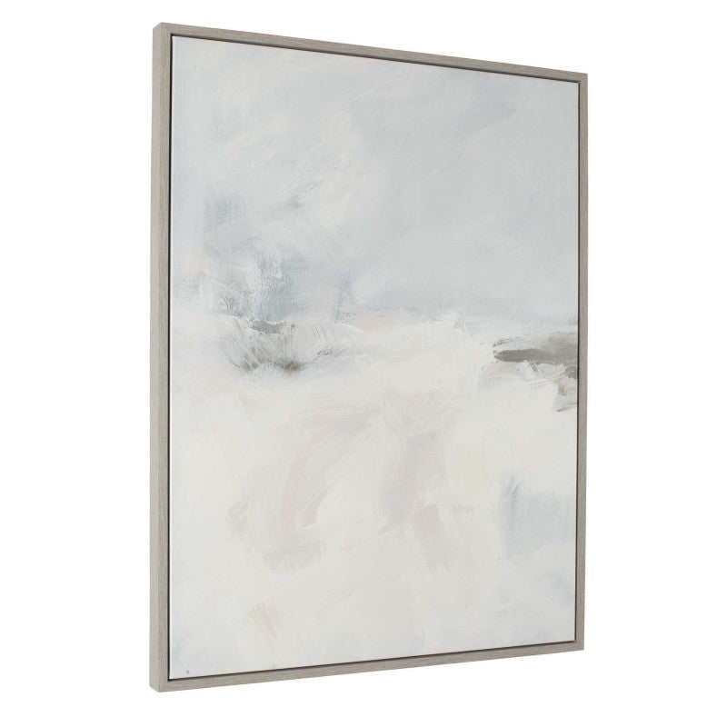 Simple Serenity - Framed Abstract Art - White / Light Blue