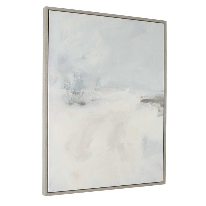 Simple Serenity - Framed Abstract Art - White / Light Blue
