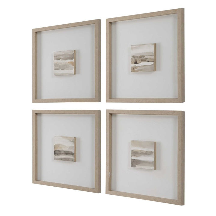 Studying Sepia - Hand Painted Canvases (Set of 4) - Light Brown