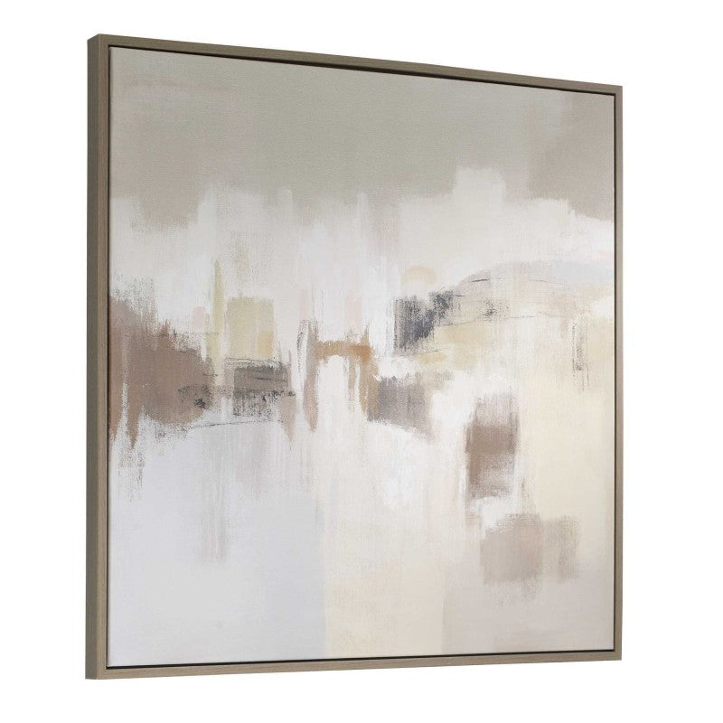 Daybreak - Framed Abstract Art - Black / Blue / Brown / Orange / White / Woodtone / Yellow