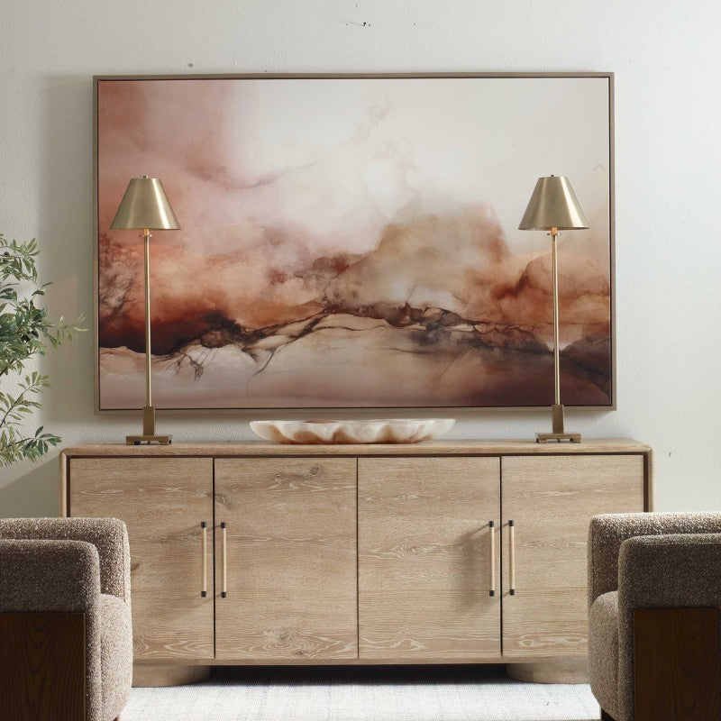 Rise - Framed Modern Canvas - Black / Brown / Orange / White