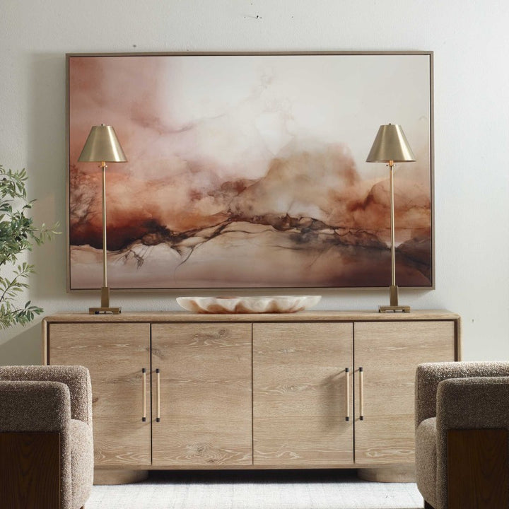Rise - Framed Modern Canvas - Black / Brown / Orange / White