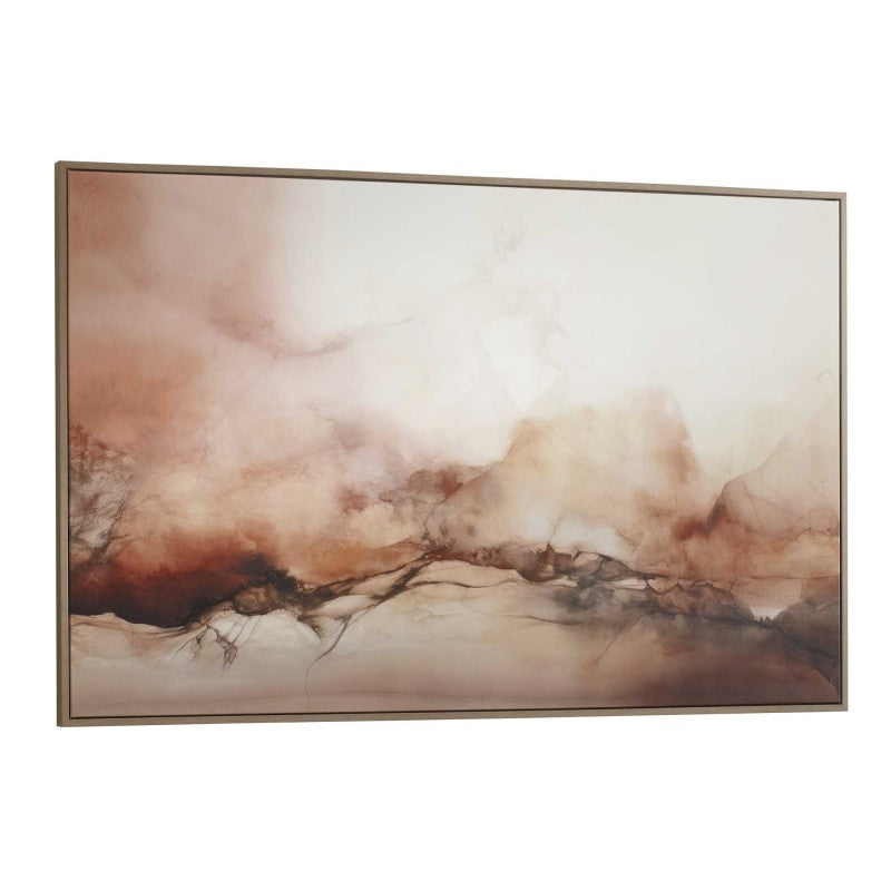 Rise - Framed Modern Canvas - Black / Brown / Orange / White