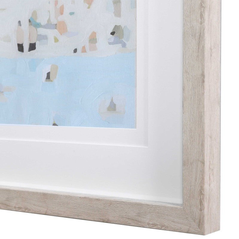 Sea Glass Sandbar - Framed Prints (Set of 2) - Light Blue