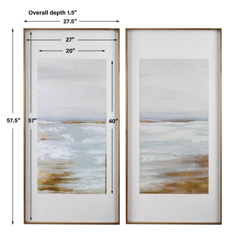 Coastline - Framed Prints (Set of 2) - Light Brown