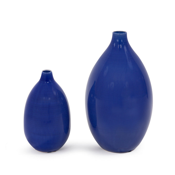 The Cobalt Blue Glaze Vases - Set of 2