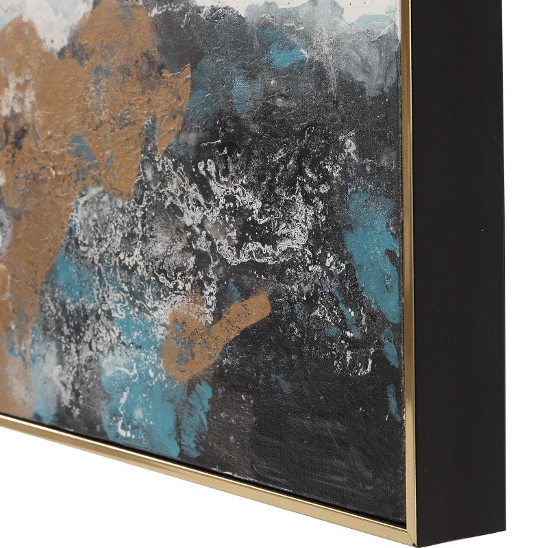 Crashing Waves - Abstract Art (Set of 3) - Blue