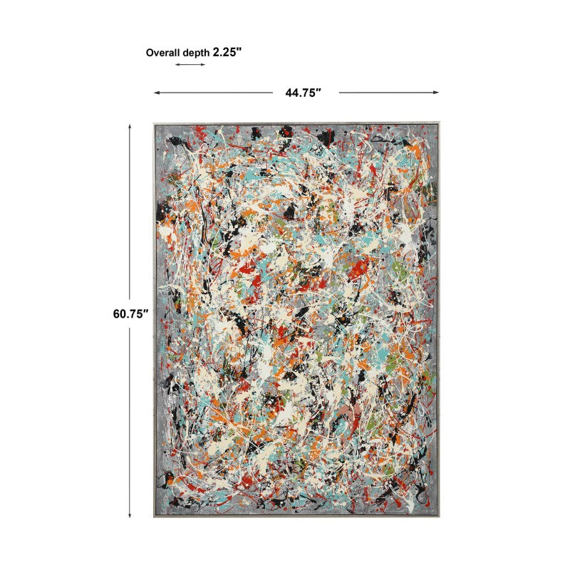 Organized Chaos - Hand Painted Canvas - Pearl Silver