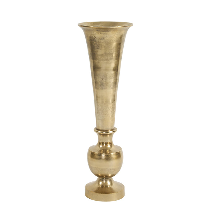 Oversized Flared Gold Aluminum Vase