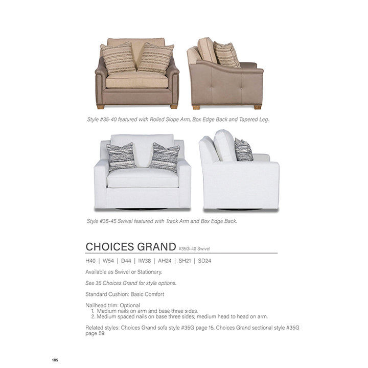 Choices Swivel Chair and a Half