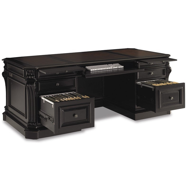 Telluride - 76" Executive Desk With Leather Panels