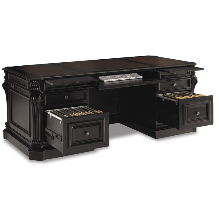 Telluride - 76" Executive Desk With Leather Panels