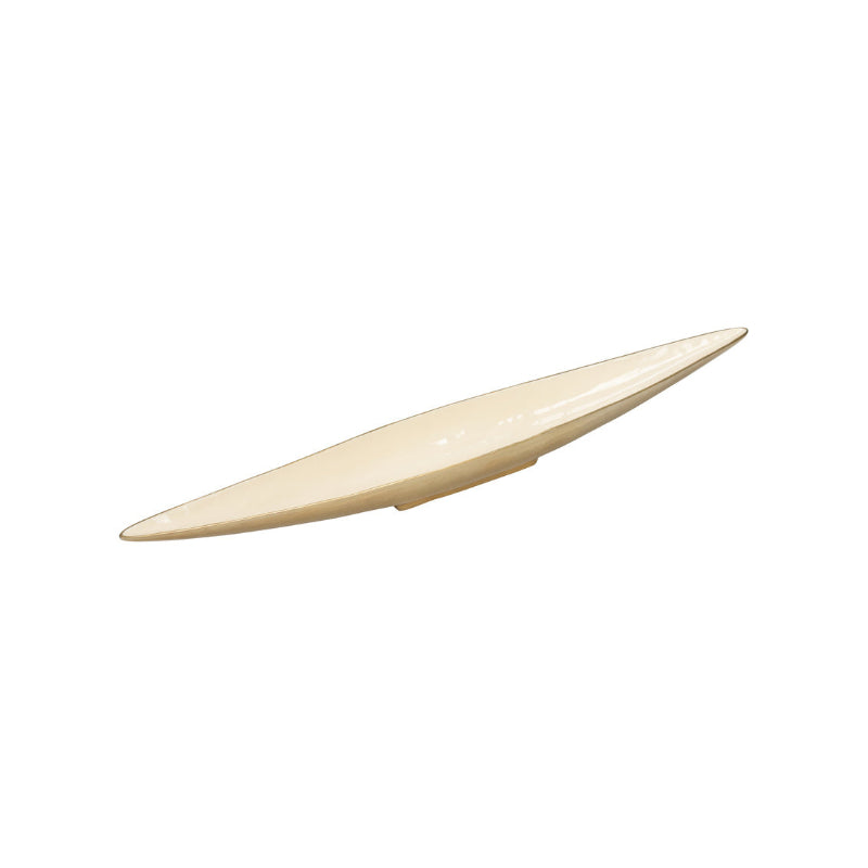 Elongated Cream Enameled Bowl