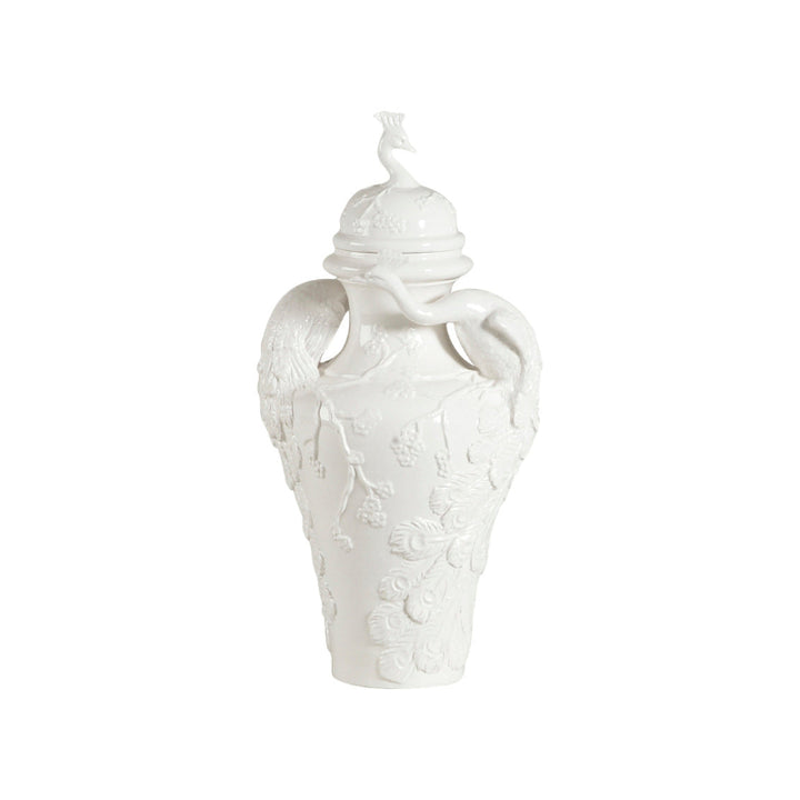 Peacock Ceramic Urn